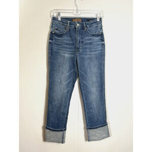 Judy Blue Tummy Control Jeans Straight Fit Capri Cuff Denim JB78114 Size 3/26